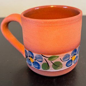 Costa Rica Handcrafted Terracotta  Hand Painted  Glazed & Unglazed Mug Cup